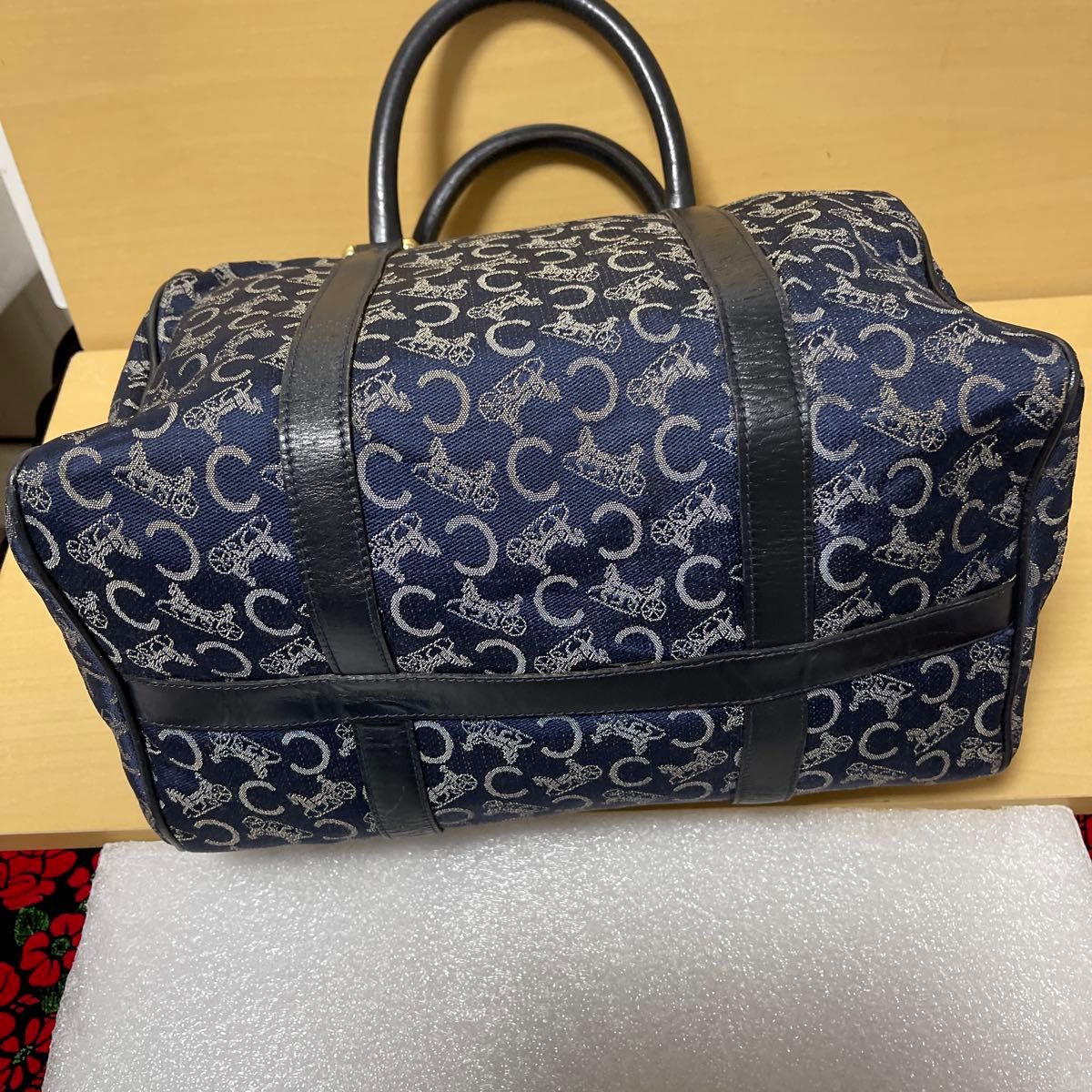 CELINE セリーヌ 馬車柄 Cマカダム ミニボストンバッグ ネイビー