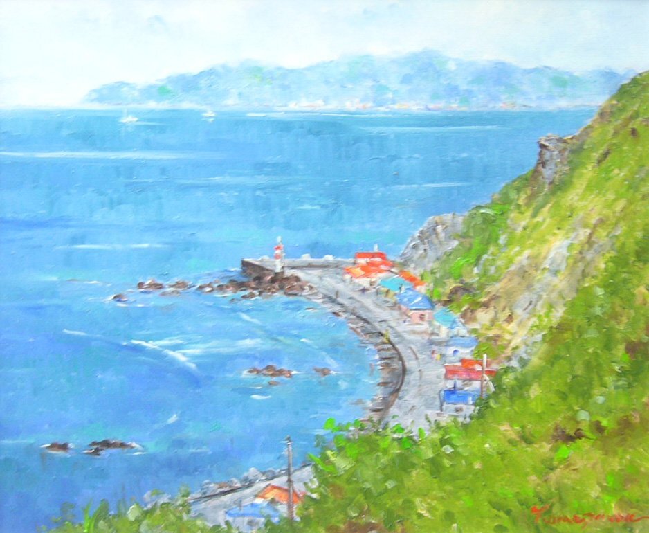 絵画 梅沢民雄 肉筆絵画 風景画 竜飛崎 F8 絵画 梅沢民雄 肉筆絵画