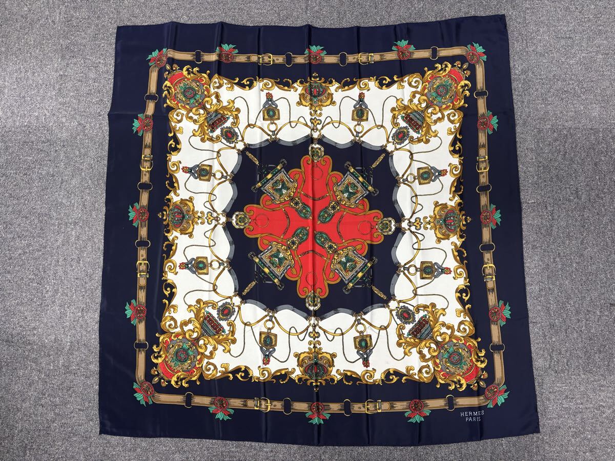 SALE，人気 HERMES エルメス カレ90 CASSE NOISETTE くるみ割り シルク