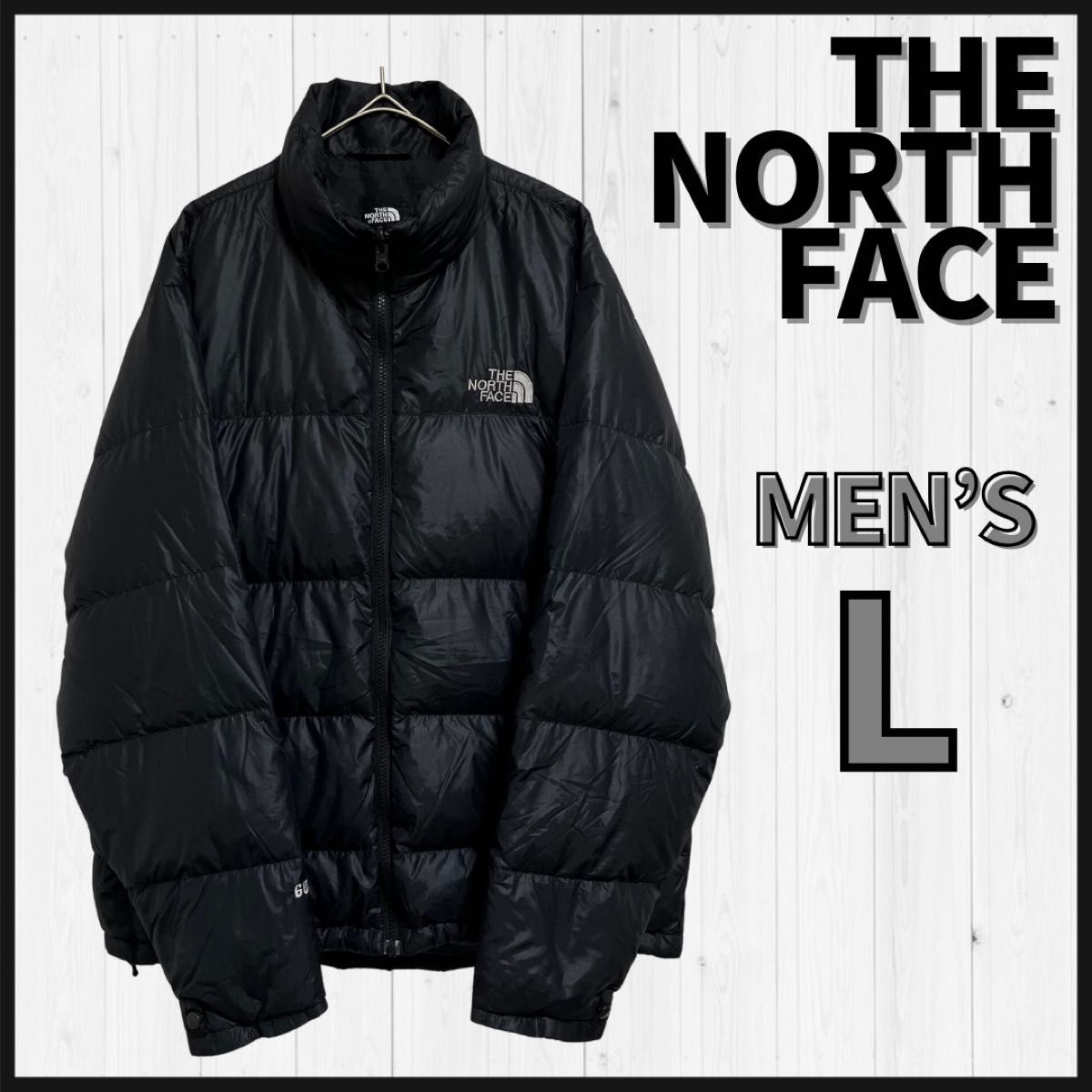 THE NORTH FACE ダウンジャケット メンズL 黒 600フィル 刺繍ロゴ