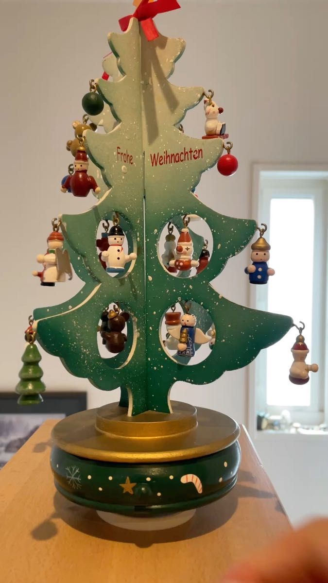 クリスマスツリー オルゴール 木製 Frohe Weihnachten ドイツ製｜Yahoo