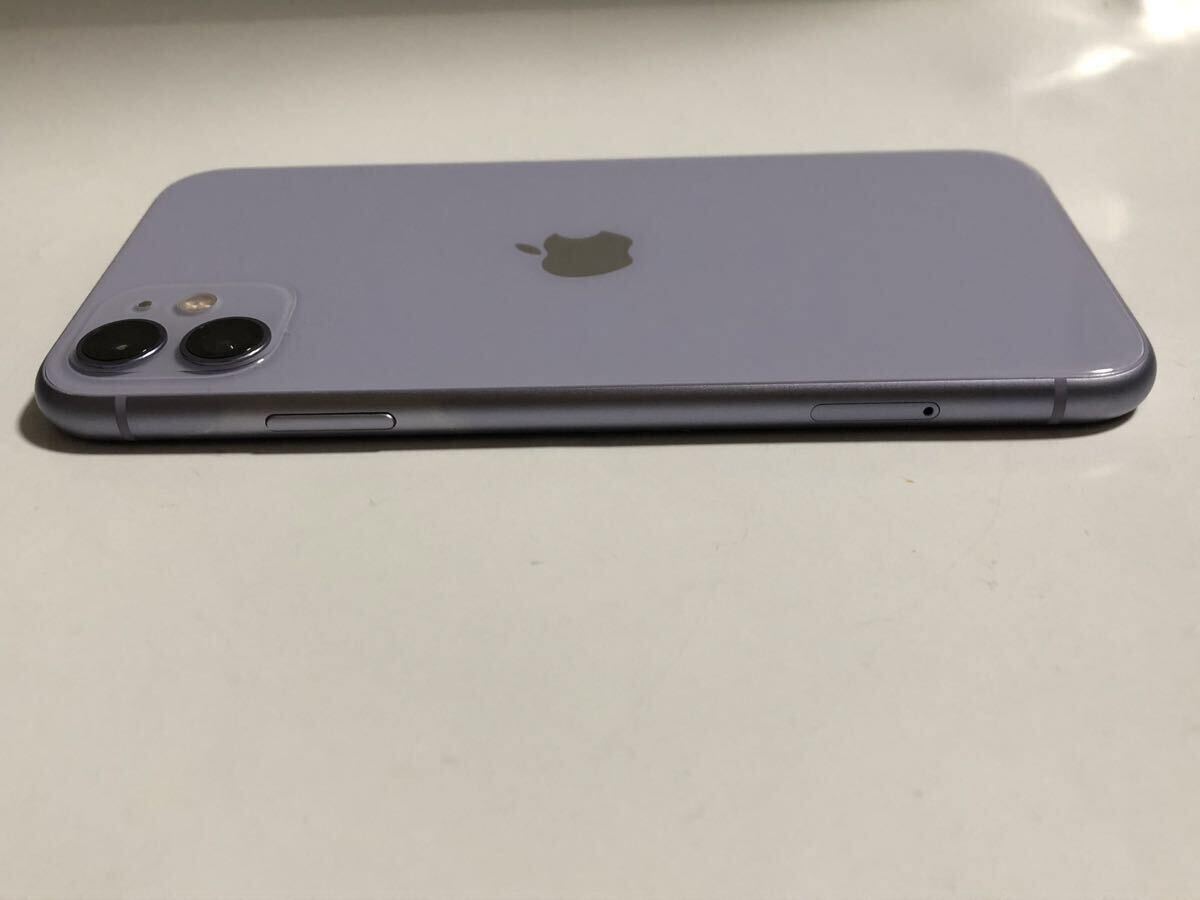 外観美品 SIMフリー iPhone11 64GB 判定 パープル アイフォン