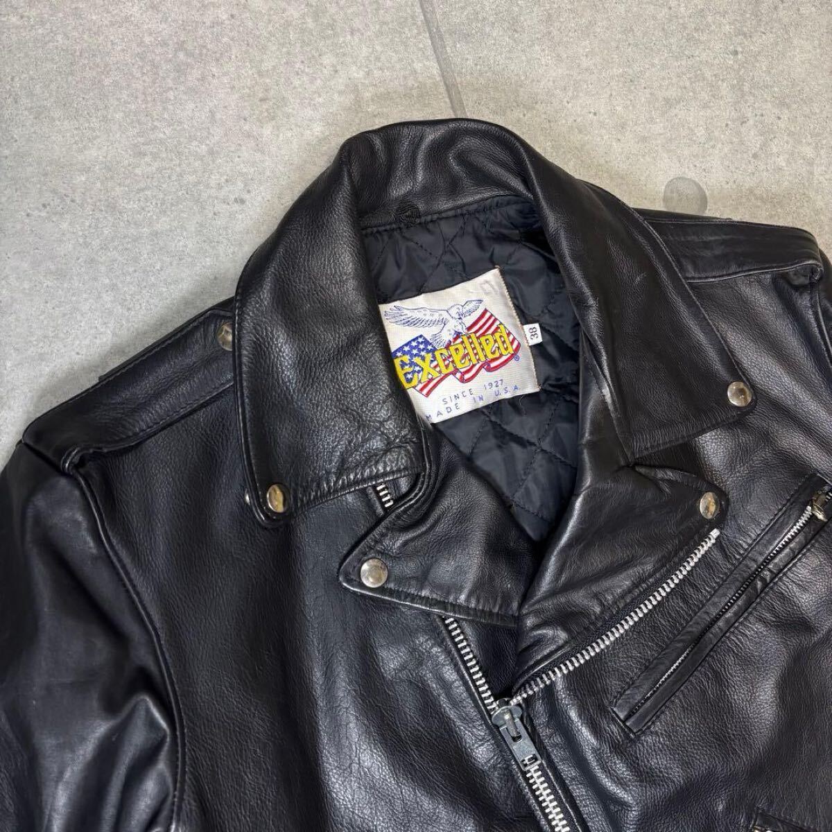 Excelled ダブルライダース レザージャケット 本革 90s USA製 バイカー