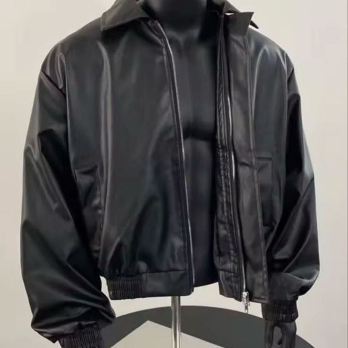 PU leather jacket opium y2k carti 平本蓮 レザージャケット 黒