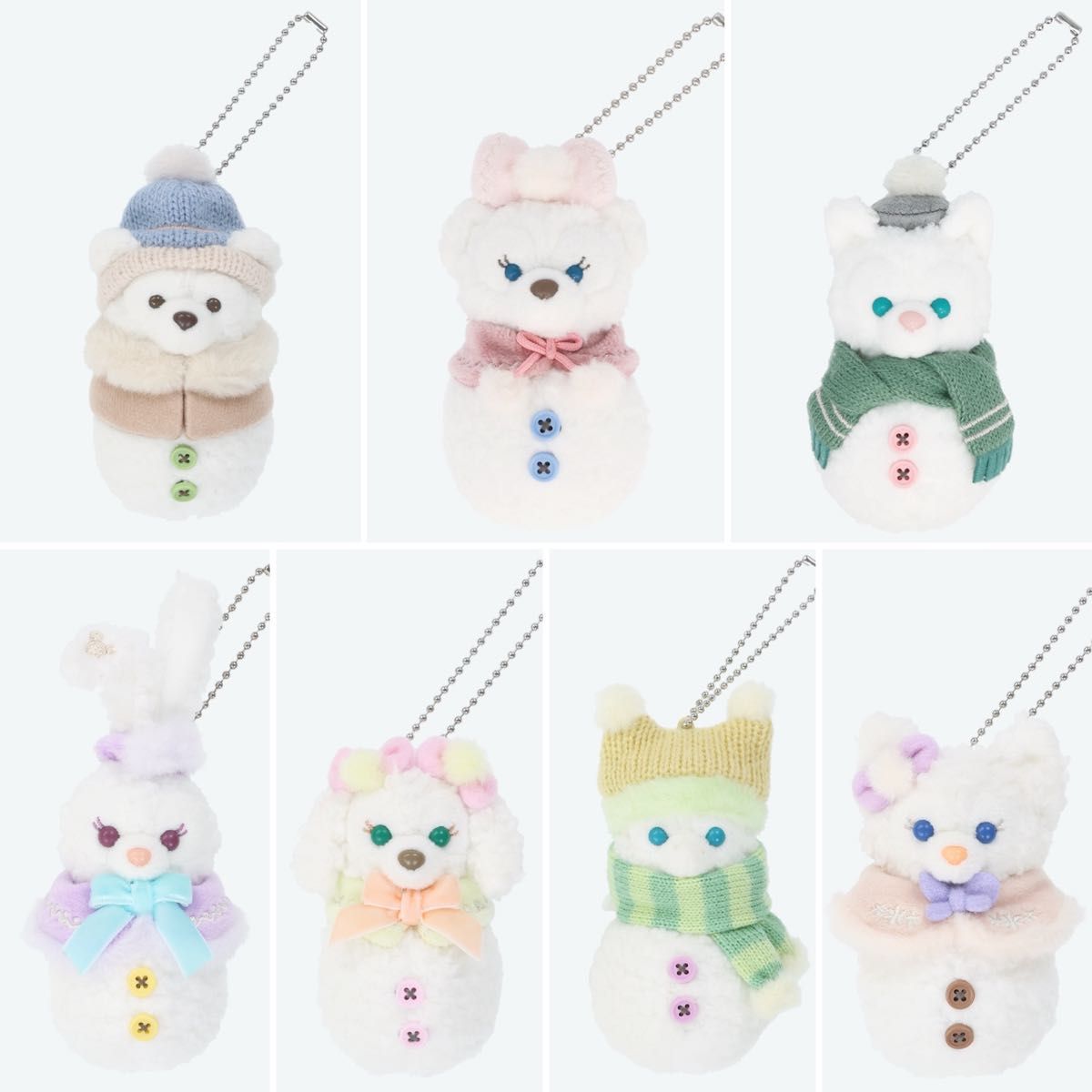 ダッフィーフレンズ ぬいぐるみチャームセット 雪だるま スノーウィー