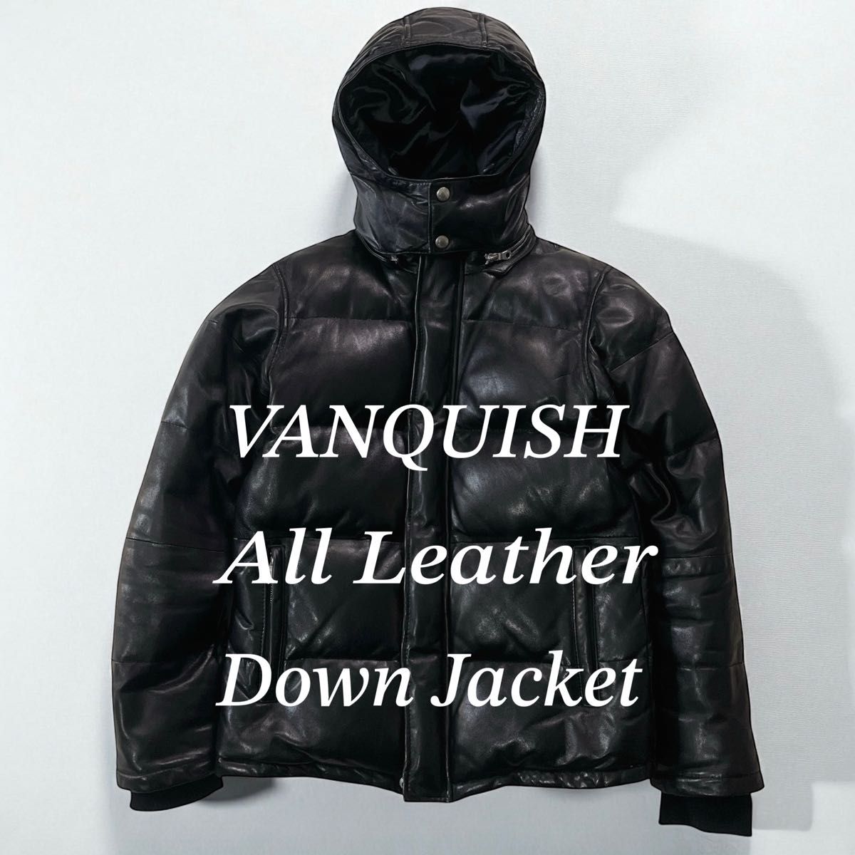 美品 VANQUISH ヴァンキッシュ オールレザー ダウンジャケット L