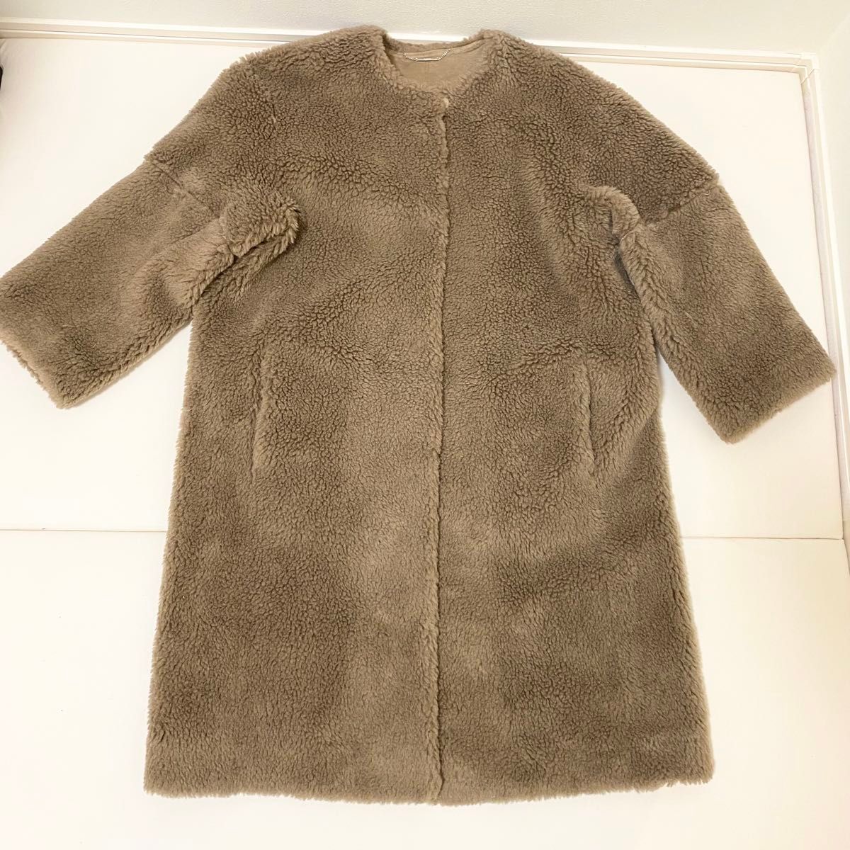 セルフォード ロングコート ボアコート 2way ファー付き モカブラウン