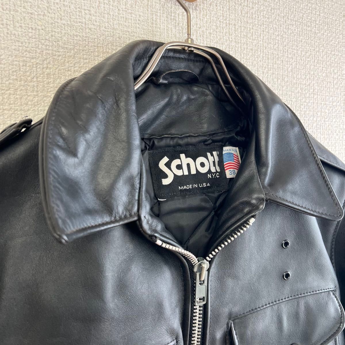 schott NYC レザージャケット ポリスマンジャケット ショット ブラック