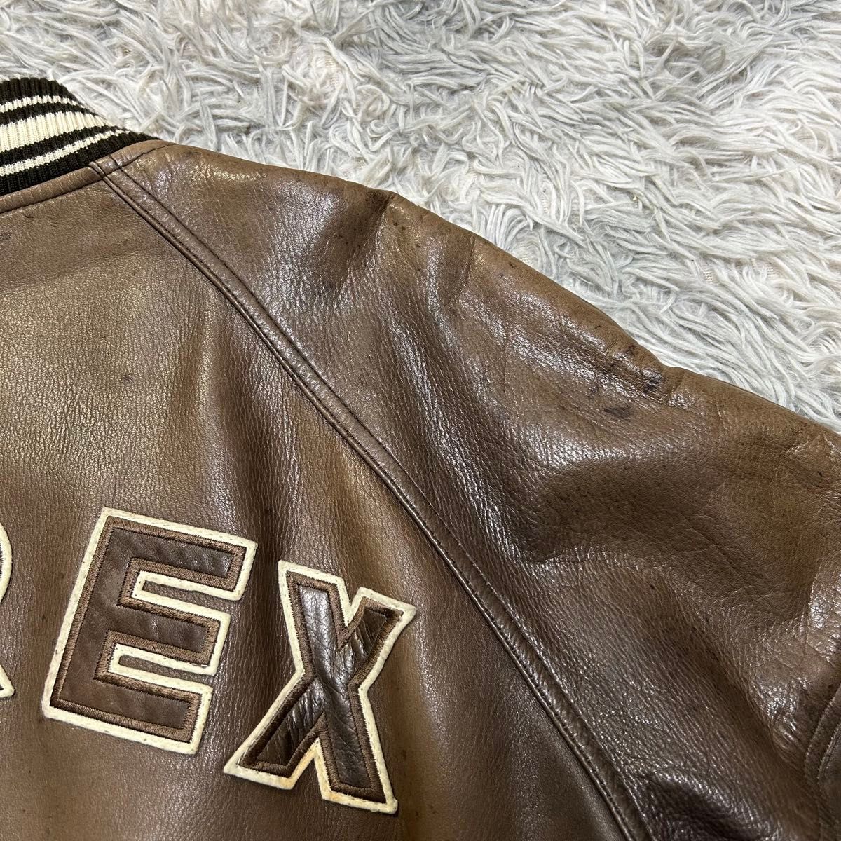 AVIREX アヴィレックス オールレザースタジャン バックアーチロゴ