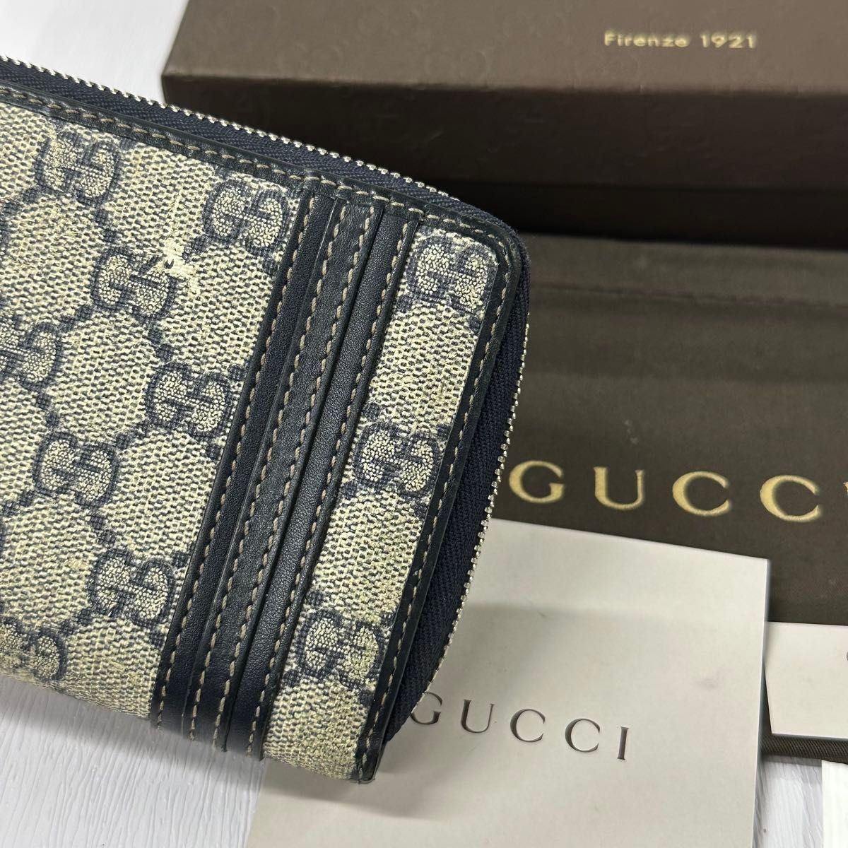 超良品 グッチ GUCCI 財布 長財布 GGスプリーム シェリーライン