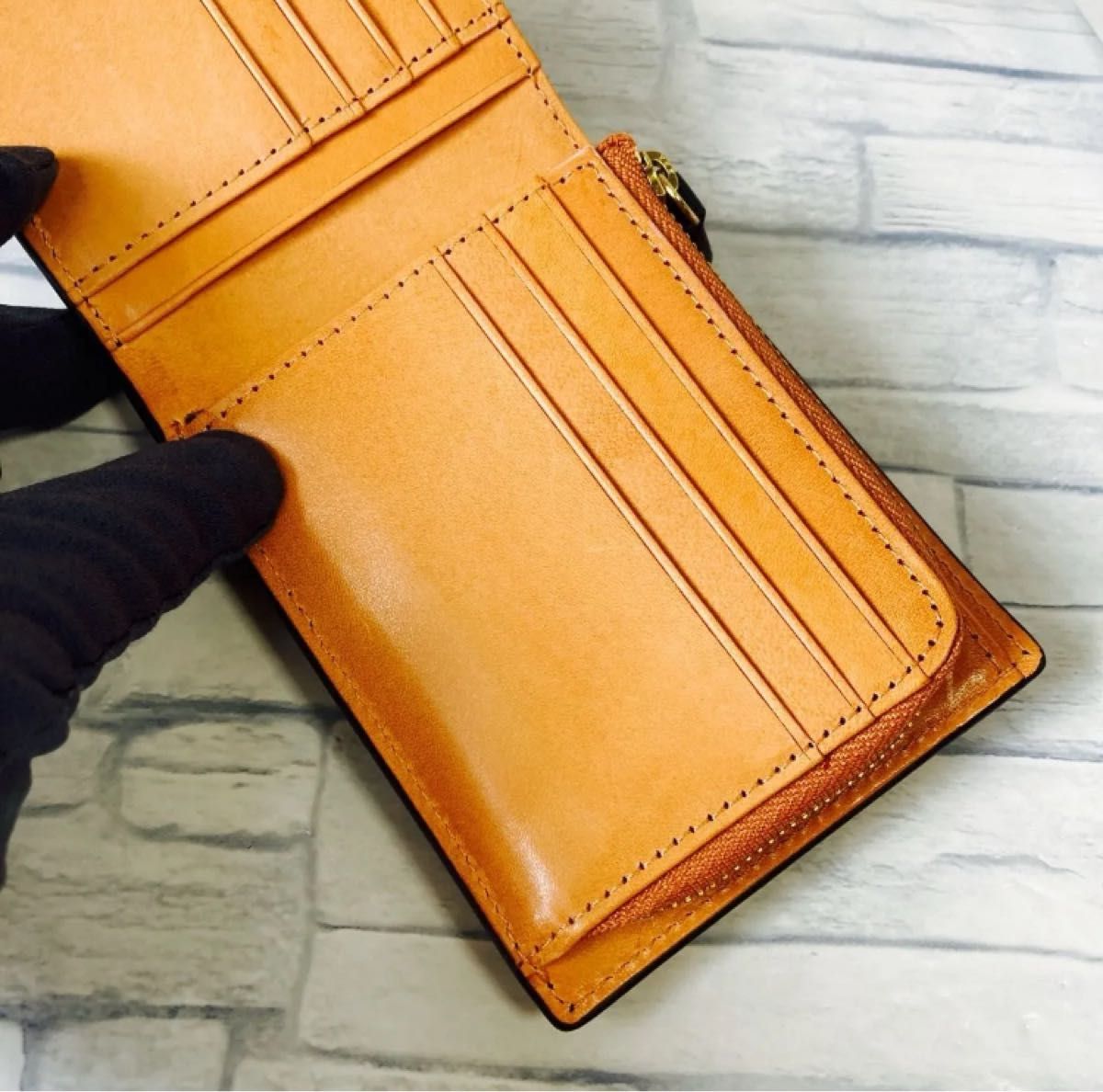 未使用品 ROCADO社製 ロカド シェルコードバン 二つ折り 財布