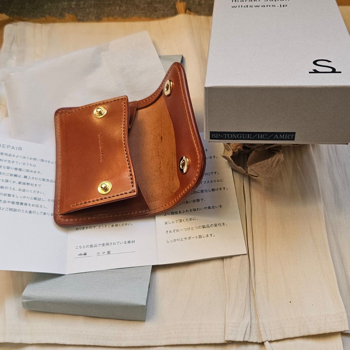 新品 シェルコードバン tongue タング アマレット CORDOVAN WILDSWANS
