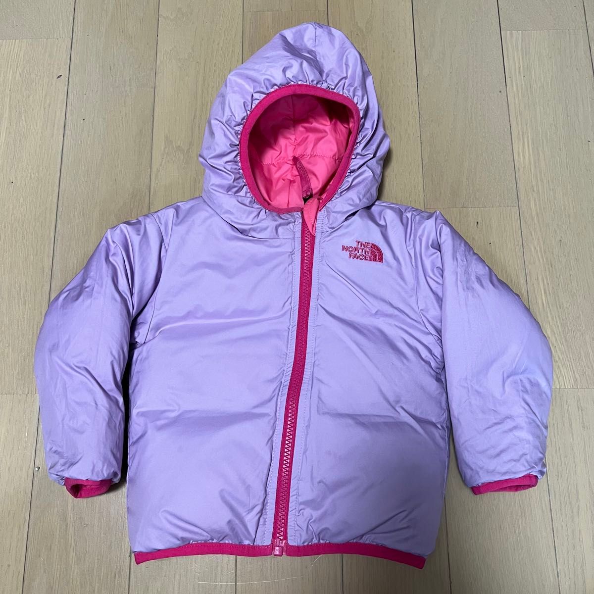 THE NORTH FACE キッズ リバーシブルダウンジャケット ピンク パープル