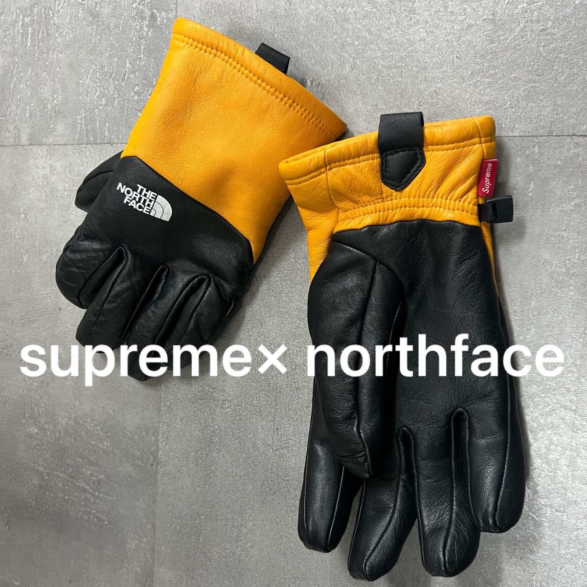 supremeシュプリームノースフェイスコラボレザーグローブ手袋North