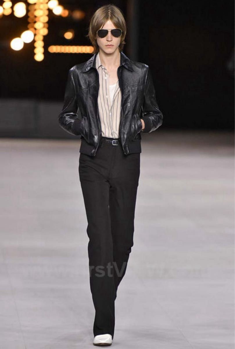 20SS CELINE シングルレザージャケット 46 レザーライダースジャケット