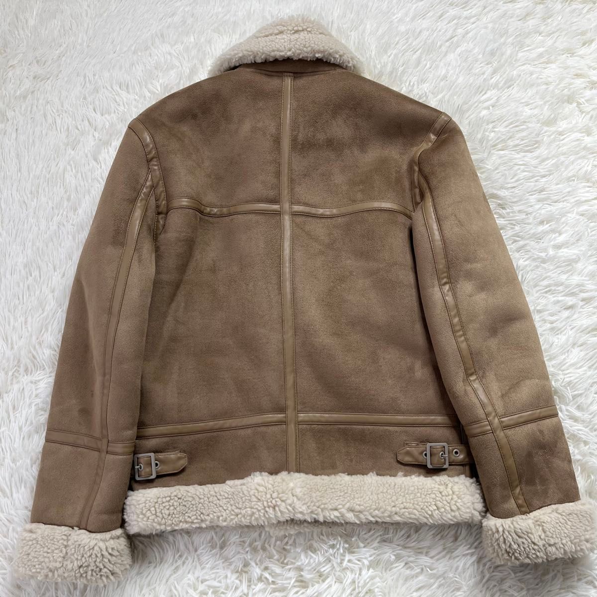 ZARA ザラ フェイクムートンジャケット フライトジャケット ボア