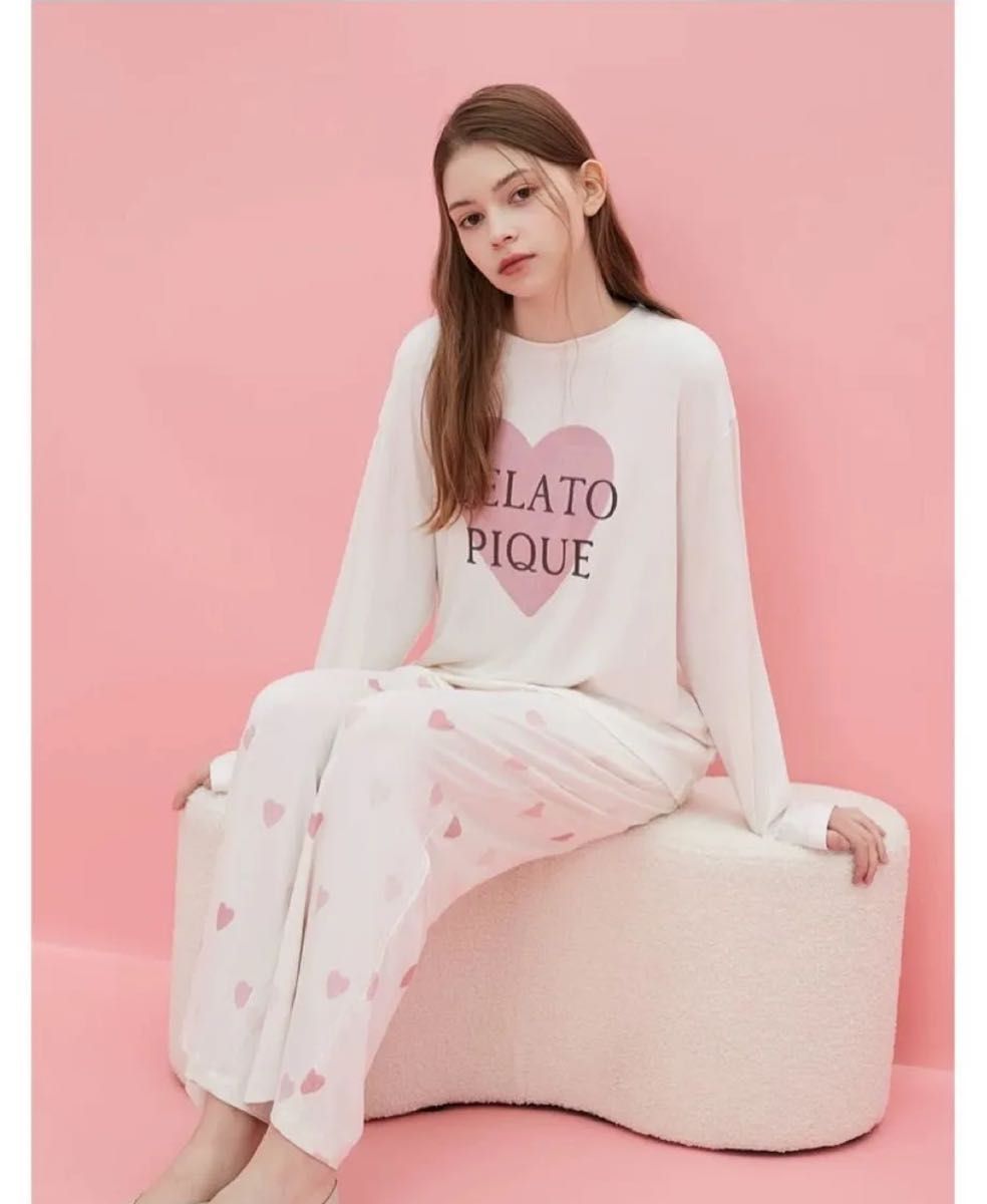 新品未使用】ジェラートピケ GELATO PIQUE ハート柄 ピンク パジャマ