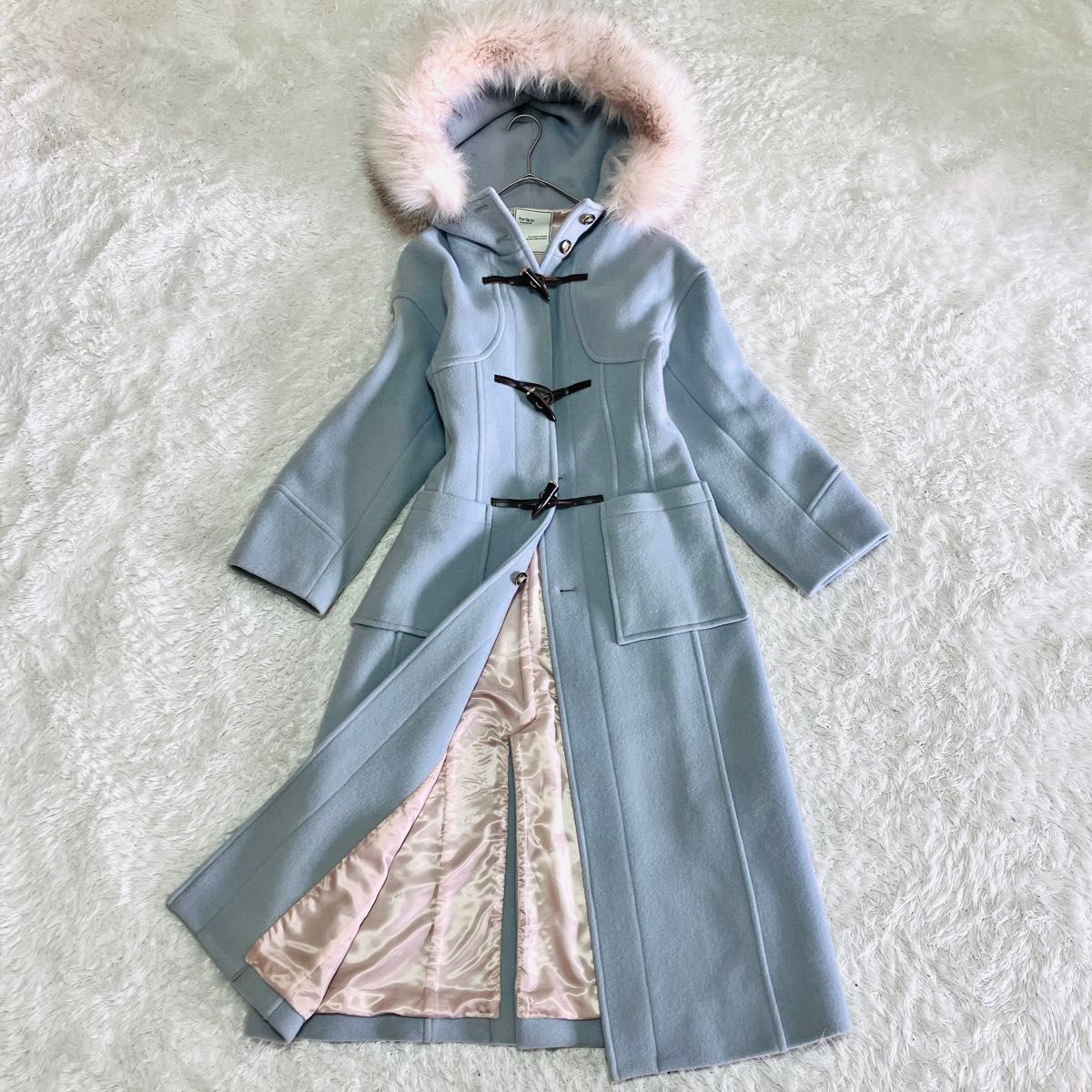 Her lip to Faux Fur Hoodie Duffle Coart ダッフルコート ライト
