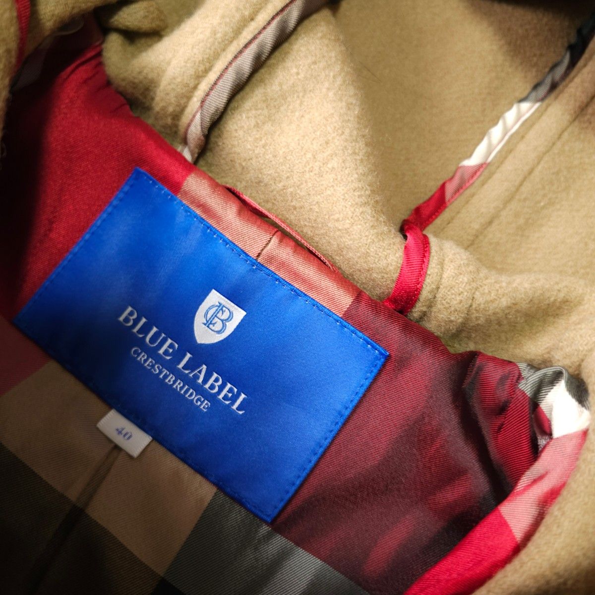 BLUE LABEL CRESTBRIDGE 秋冬 ノバチェック柄 ダッフルコート 40 L