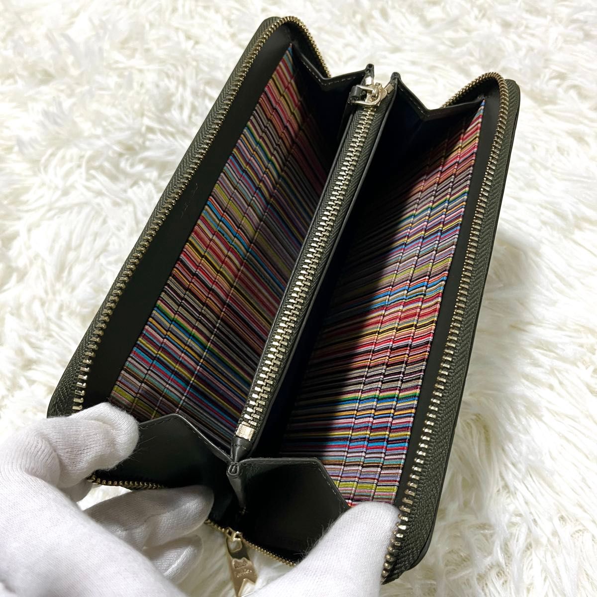 Paul Smith ポールスミス 長財布 ラウンドファスナー レザー グリーン