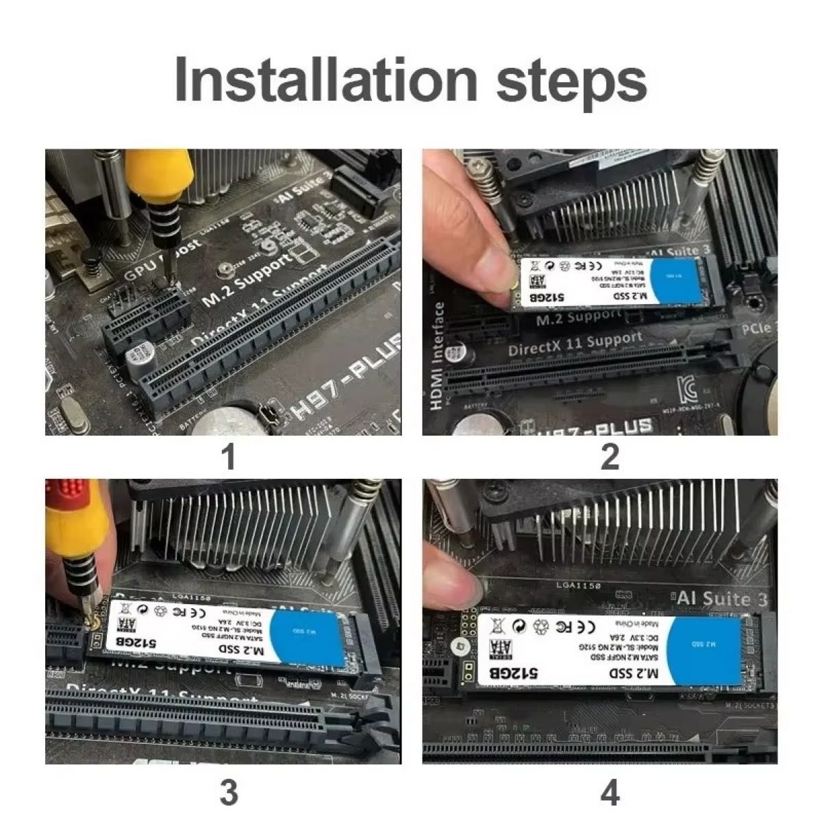 HESRAY M 2 2280 NGFF SSD 4TB SATA3 0 ソリッドステートドライブ