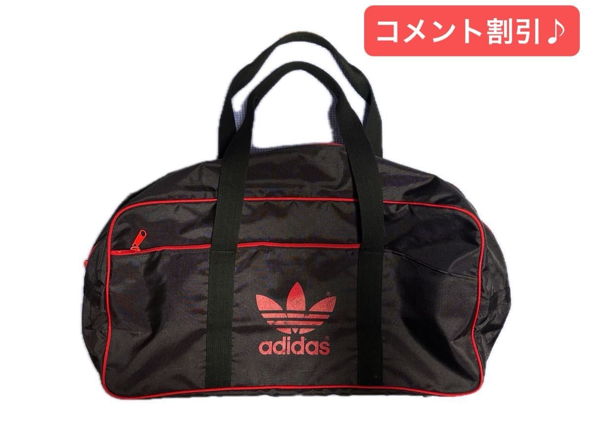 adidas アディダス ボストンバッグ スポーツバッグ 黒 赤 スクバ