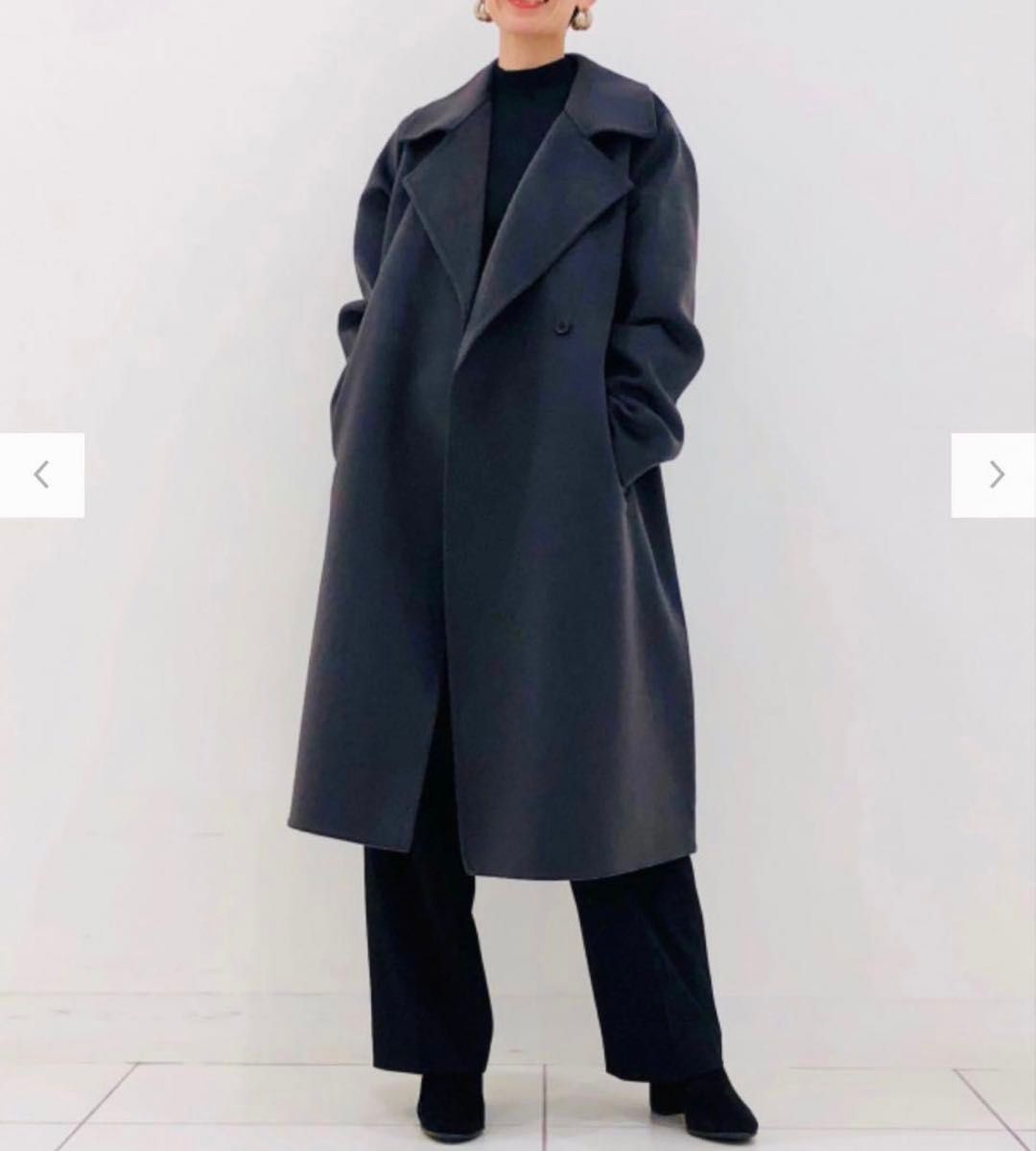 未使用】UNIQLO ユニクロ ダブルフェイスロングコート グレー