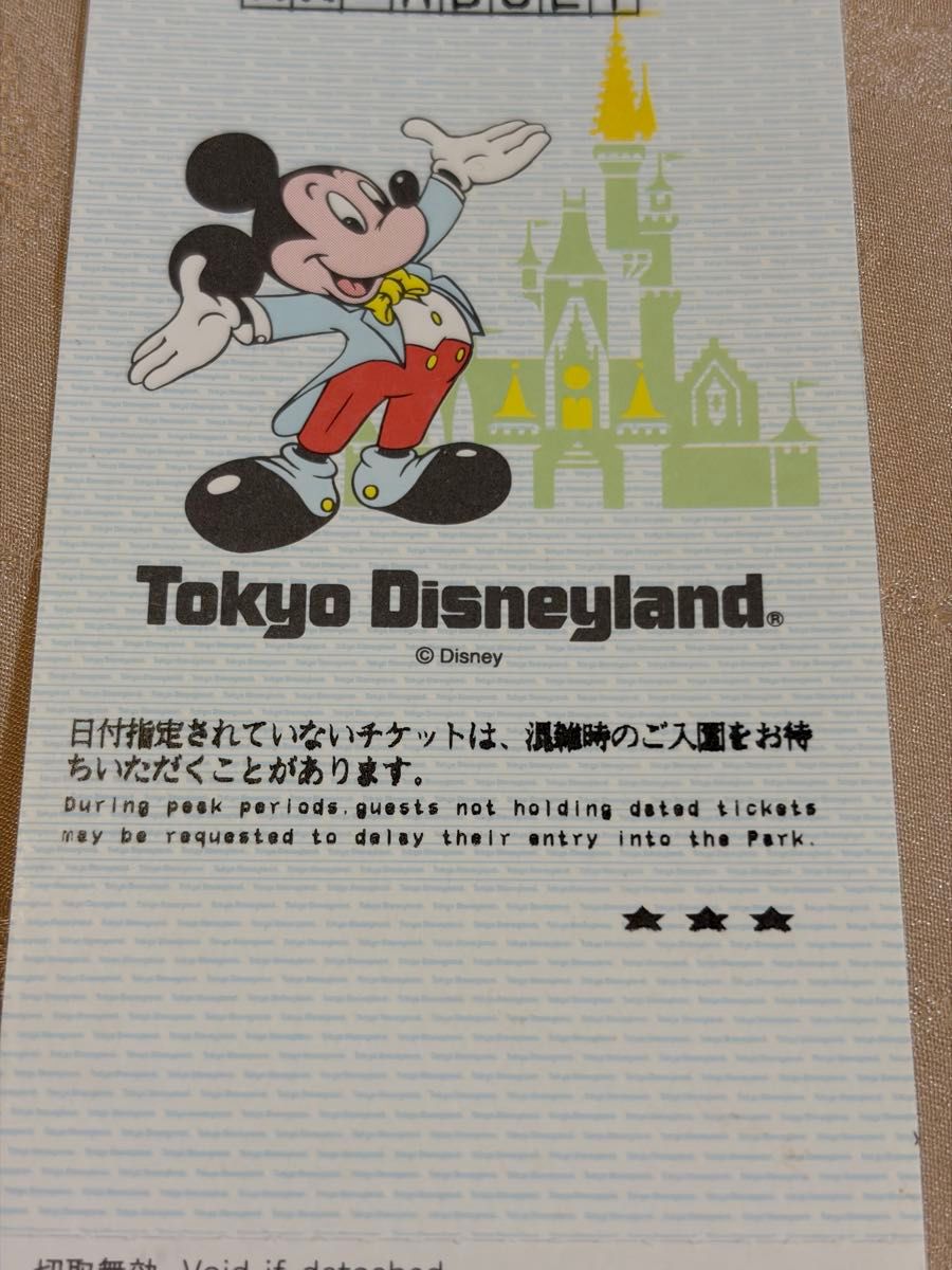 新品 汚れ無し 東京ディズニーランド 使用不可 入場 チケット