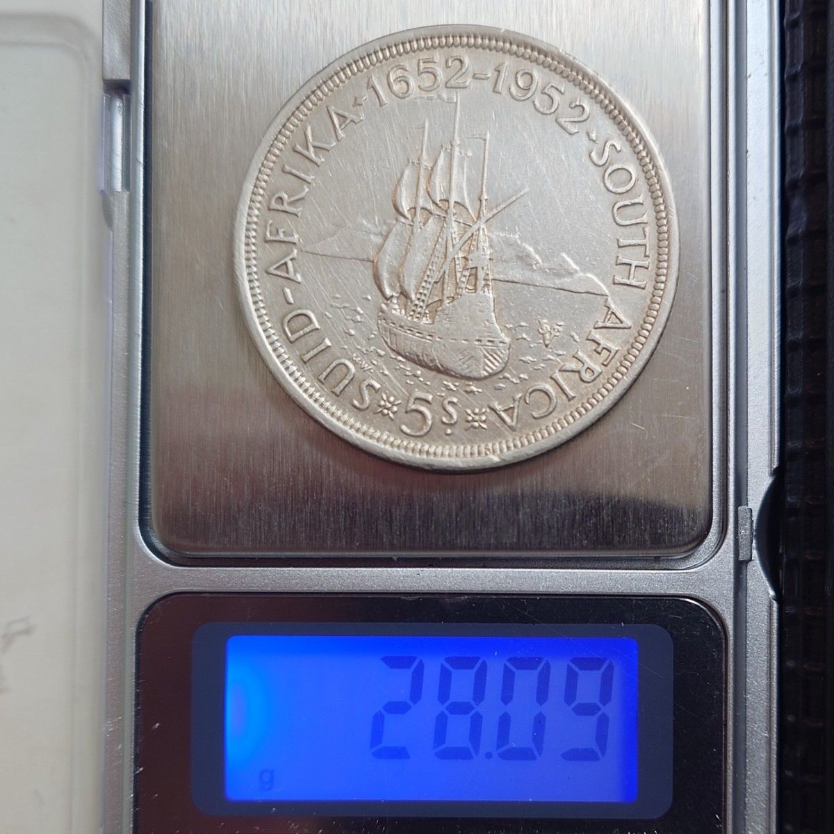 1952年 イギリス領南アフリカ銀貨 5シリング ケープタウン発見300周年