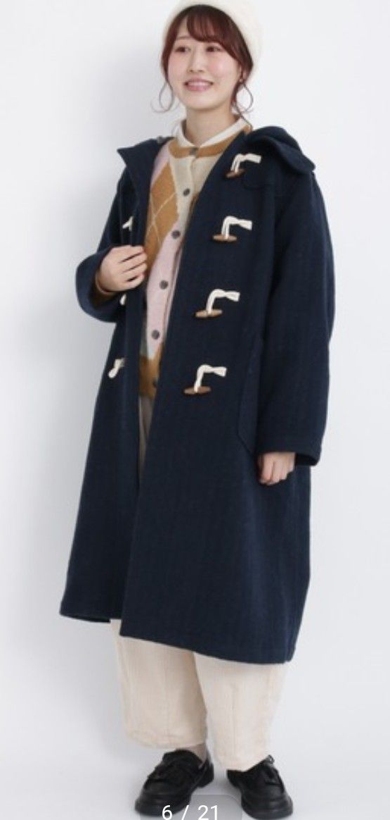 SM2【FROM ENGLAND】ブリティッシュウールダッフルコート新品ネイビー