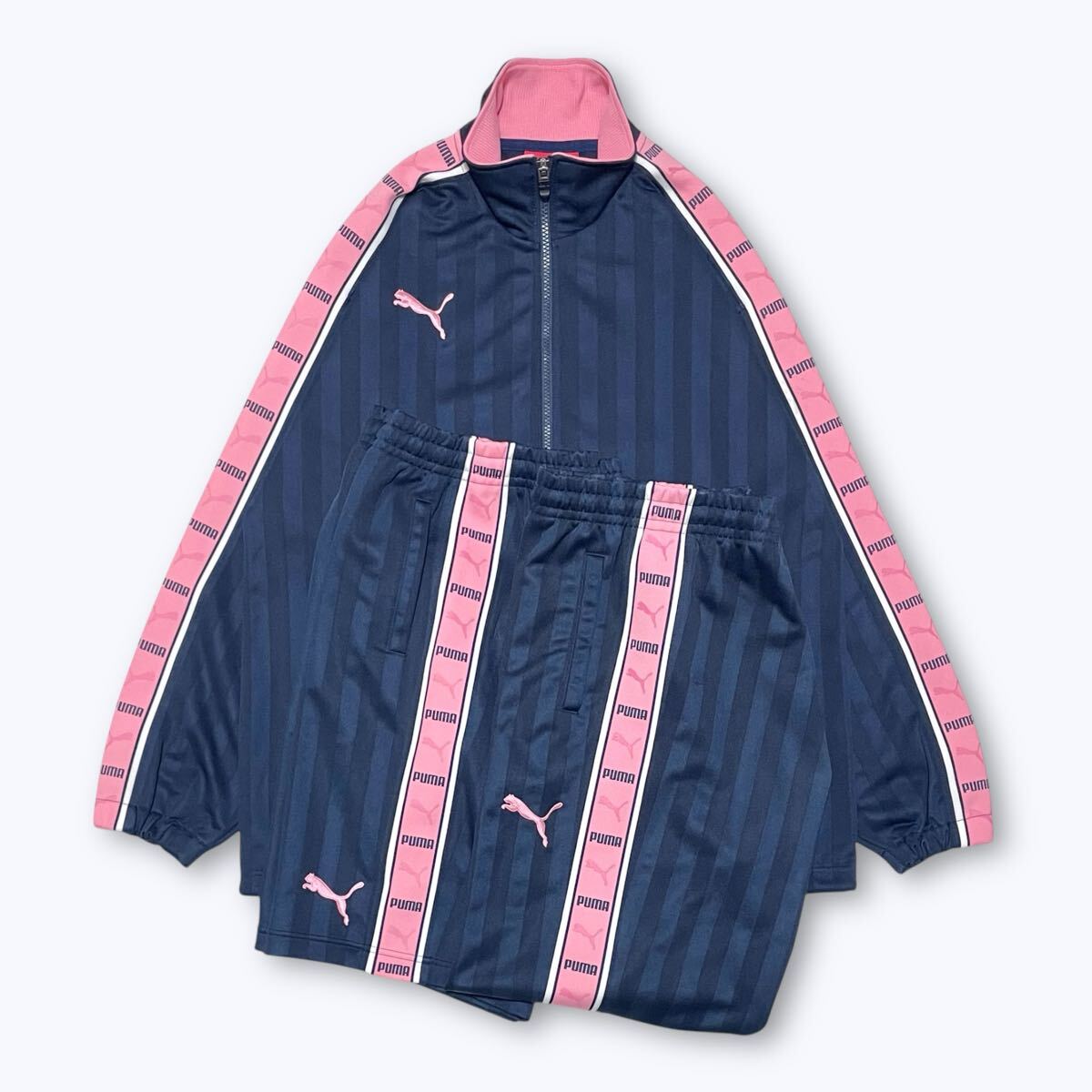 プーマ PUMA ジャージ 上下セット 3点セット 紺ピンク Y2K トラック
