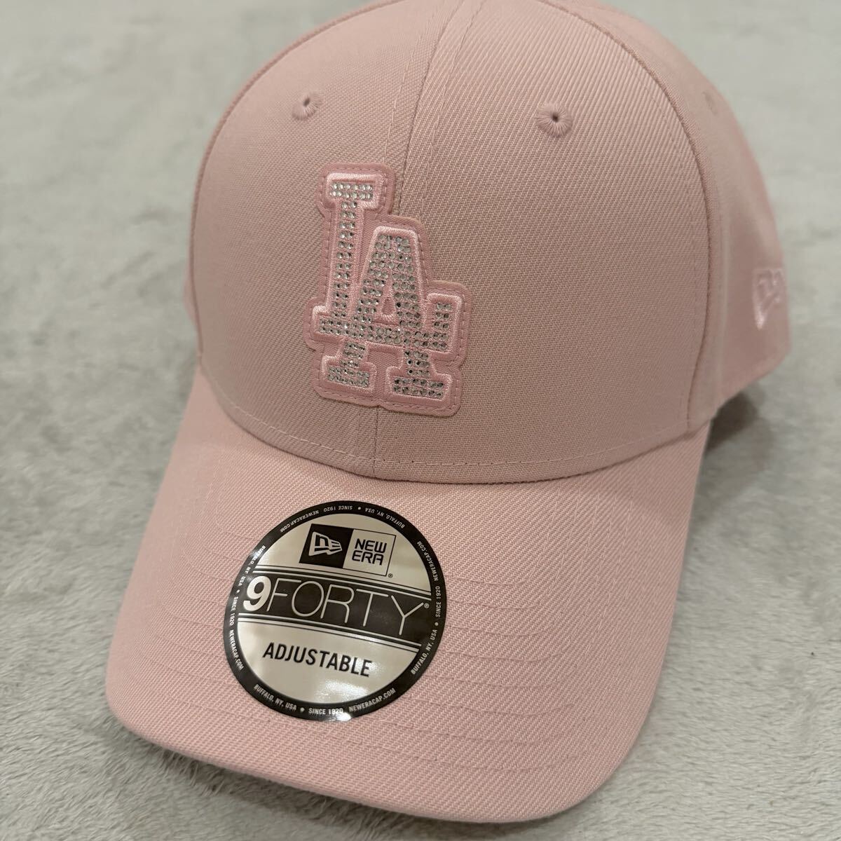 新品 ニューエラ 9FORTY ラインストーン キャップ ピンク LA