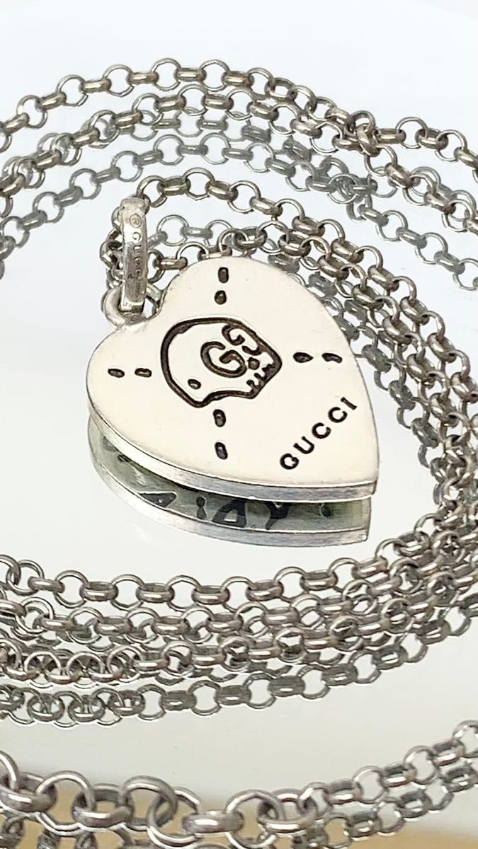 美品 GUCCI グッチ ブレスレット ゴースト GG シルバー チェーン