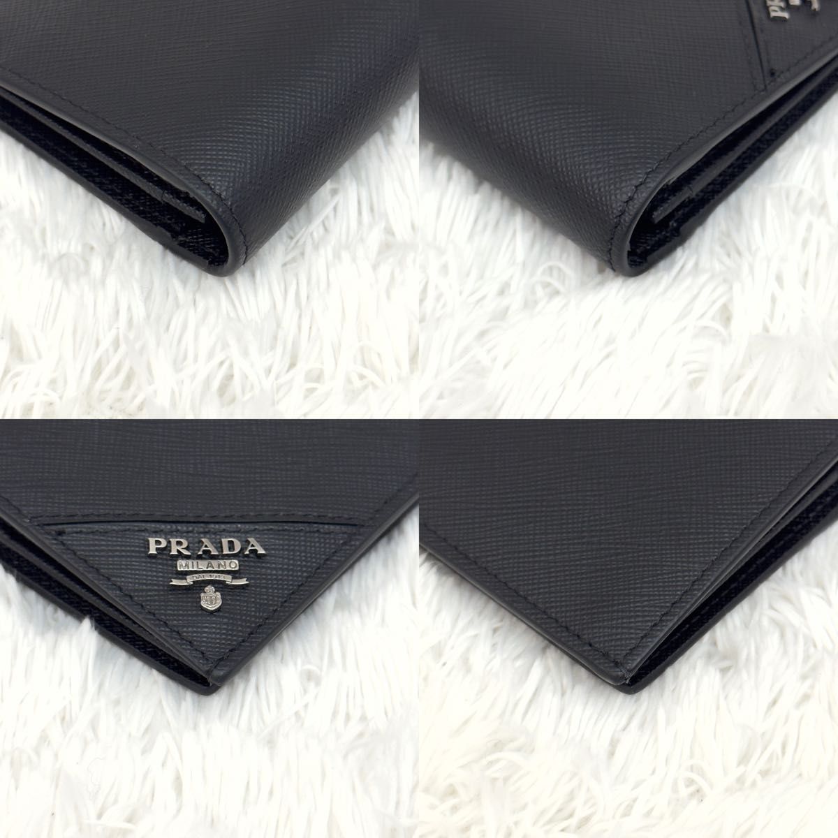 未使用級 RFID内蔵 PRADA プラダ サフィアーノレザー 長財布 二つ折り
