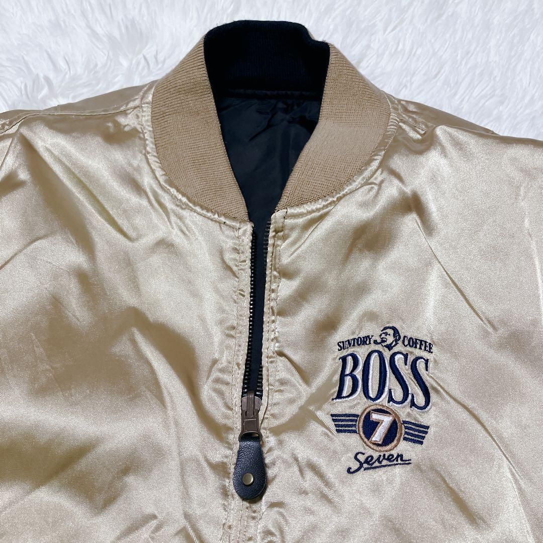 希少 非売品 BOSS ボスジャン リバーシブル MA-1 金 黒 ジャンパー
