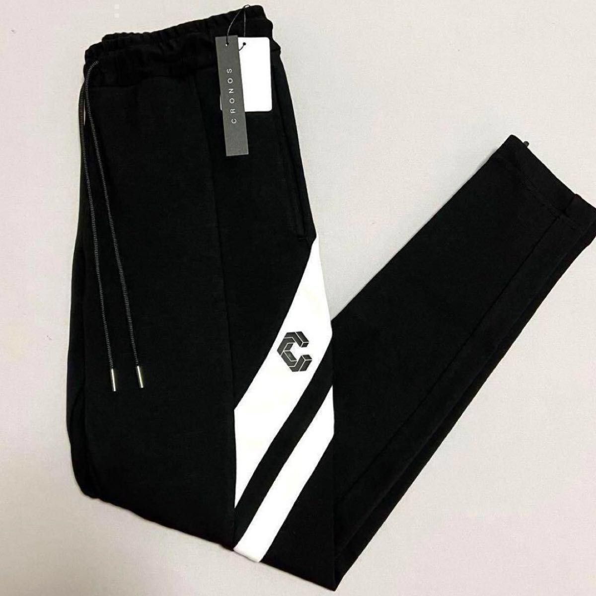 新品 CRONOS クロノス ジョガーパンツ スウェットパンツ 黒 白 S