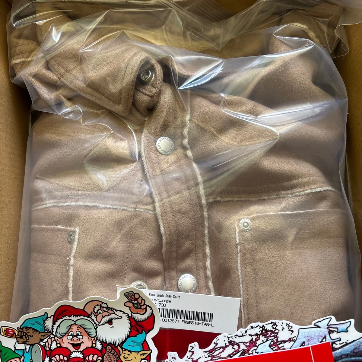 Supreme '25F/W Faux Suede Snap Shirt Tan サイズL新品未使用