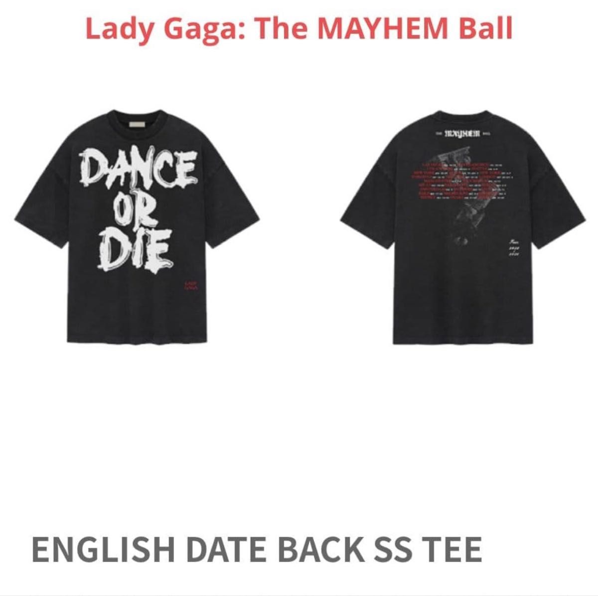 レディ・ガガ ENGLISH DATE BACK SS TEE 8番 サイズXL レディ・ガガ