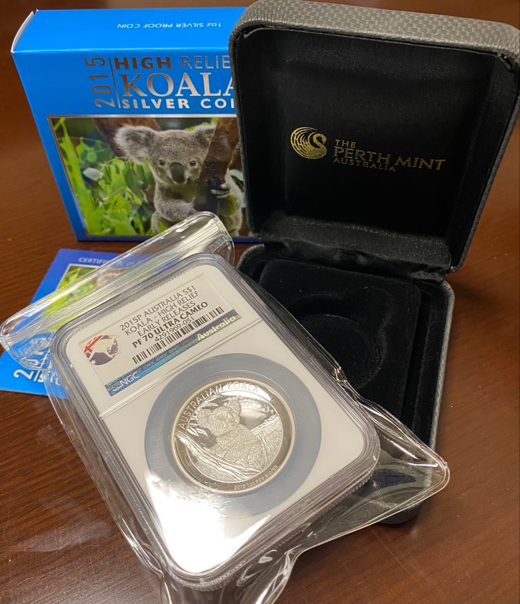 最高鑑定 2015年 オーストラリア コアラ銀貨 1oz ハイレリーフ NGC