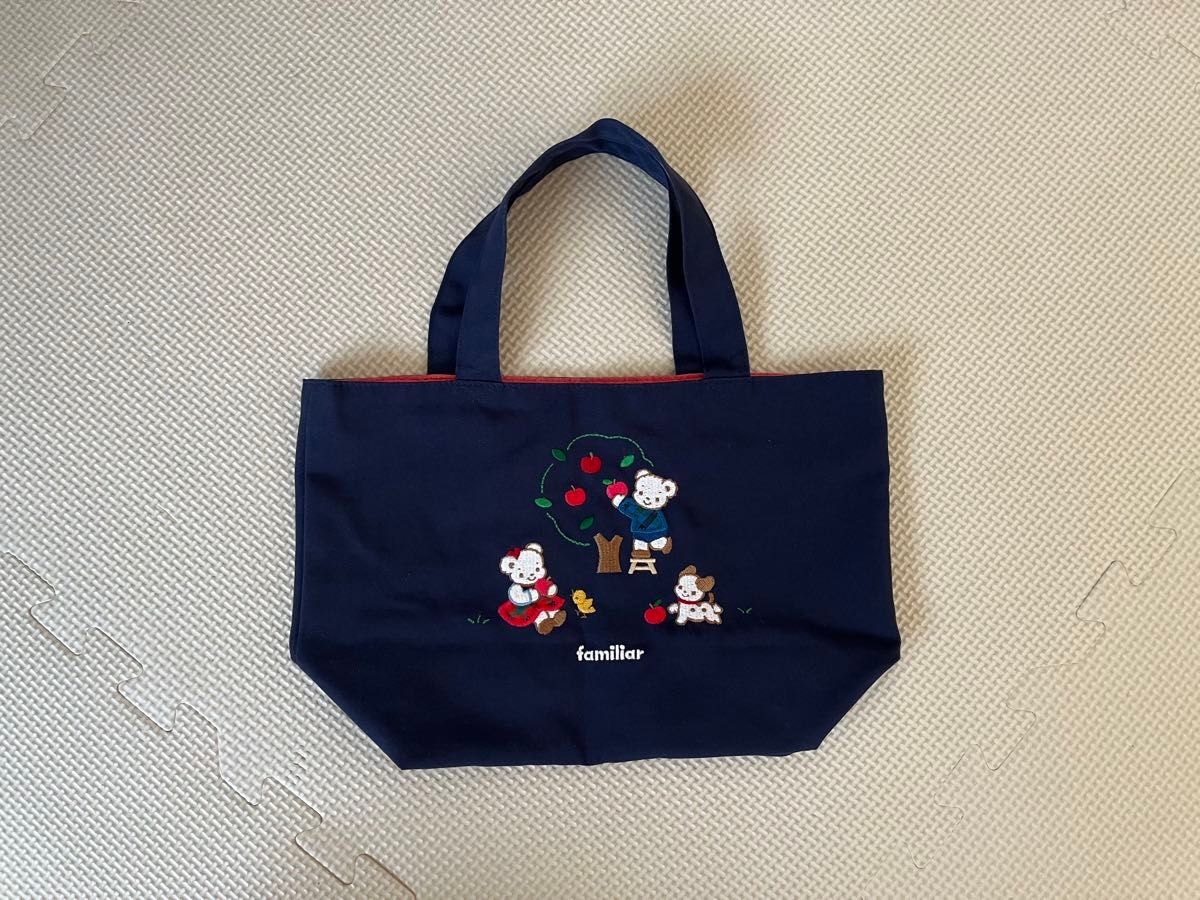 familiar ファミリア ミニトートバッグ 刺繍 トートバッグ エコバッグ
