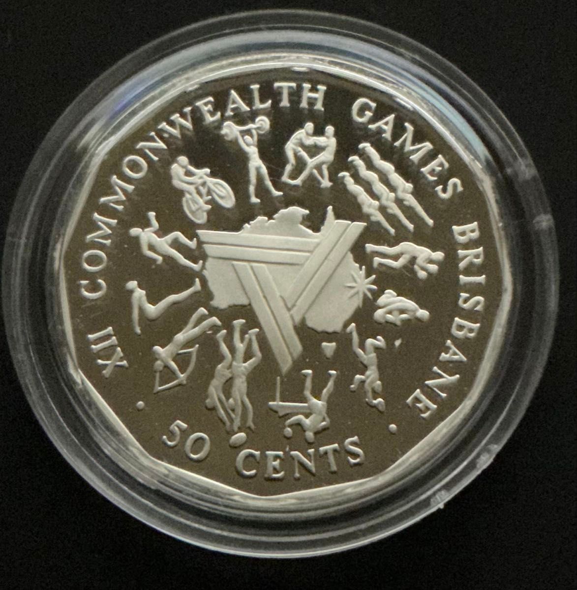 希少】1989年 オーストラリア 50セント記念銀貨 プルーフ硬貨 コモン