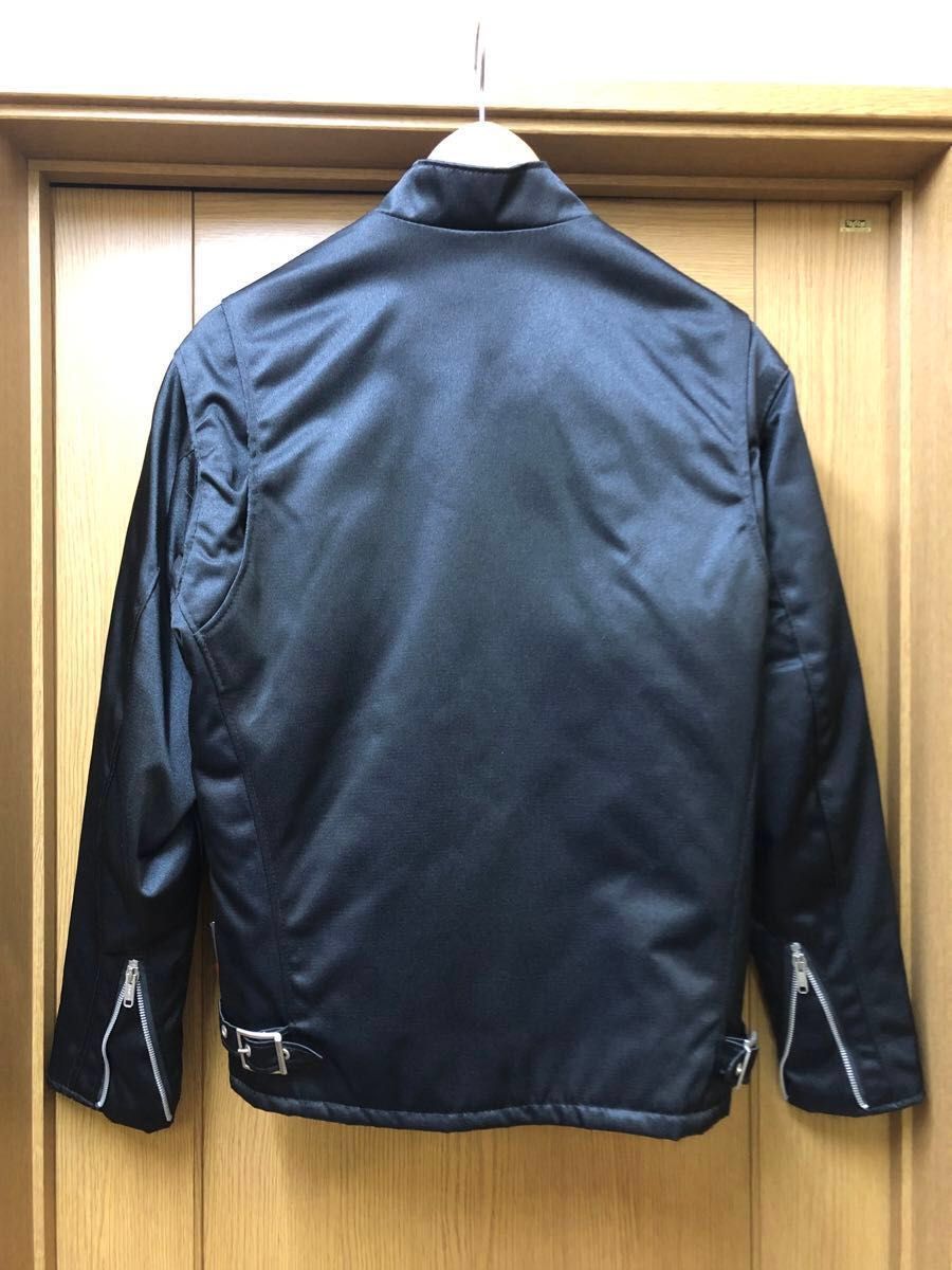 Schott N Y C ナイロン ライダースジャケット ブラック ブラック