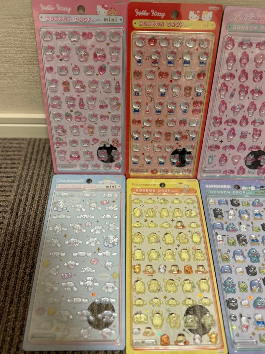 正規品】ボンボンドロップシール サンリオ ミニ コンプリート8点セット