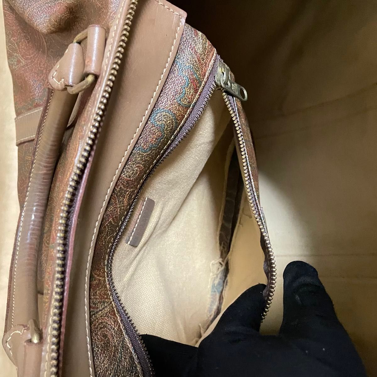 ETRO エトロ ボストンバッグ PVC ペイズリー柄 大容量 旅行鞄 2way