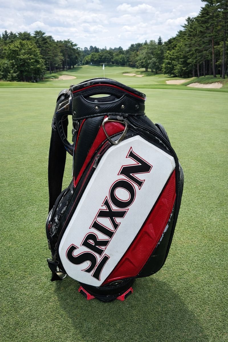 レア中古 SRIXON 3点式ベルトタイプ キャディバッグ【黒・白・赤