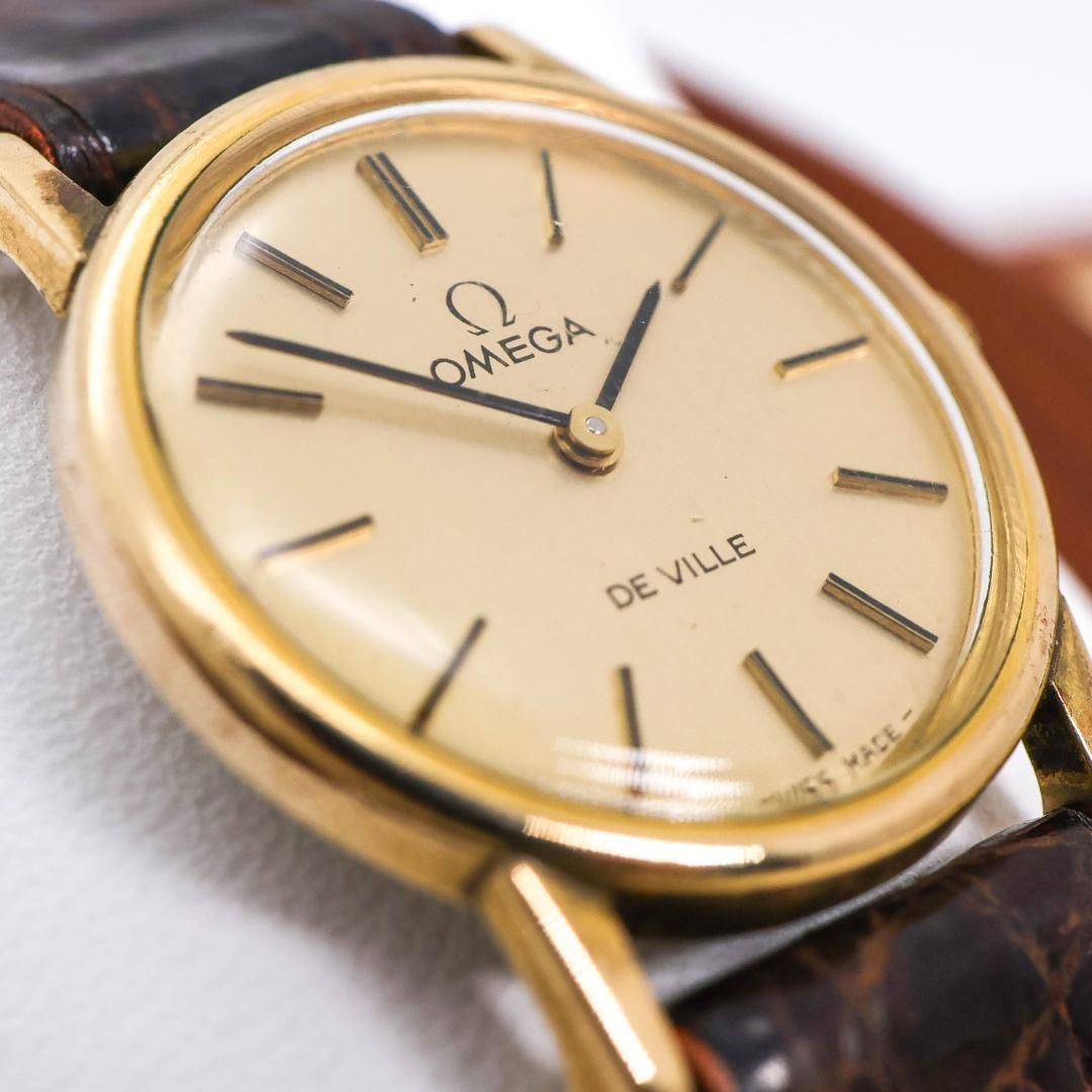 ジャンク品 OMEGA 腕時計 手巻き 機械式 アンティーク レザー 3082