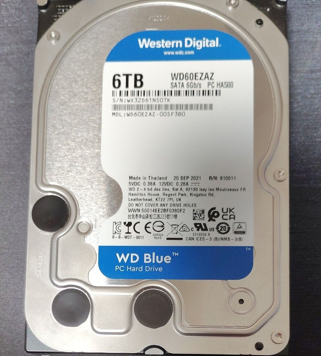 WD BLUE HDD 6TB WD60EZAZ ウェスタンデジタル 内蔵 ⑧6461時間｜Yahoo