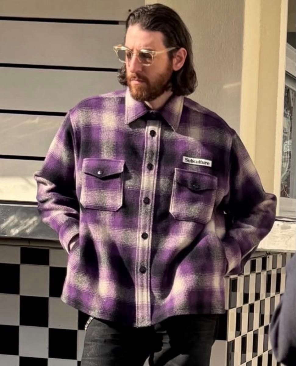 SC Subculture OMBRE CHECK JACKET PURPLE サブカルチャー パープル