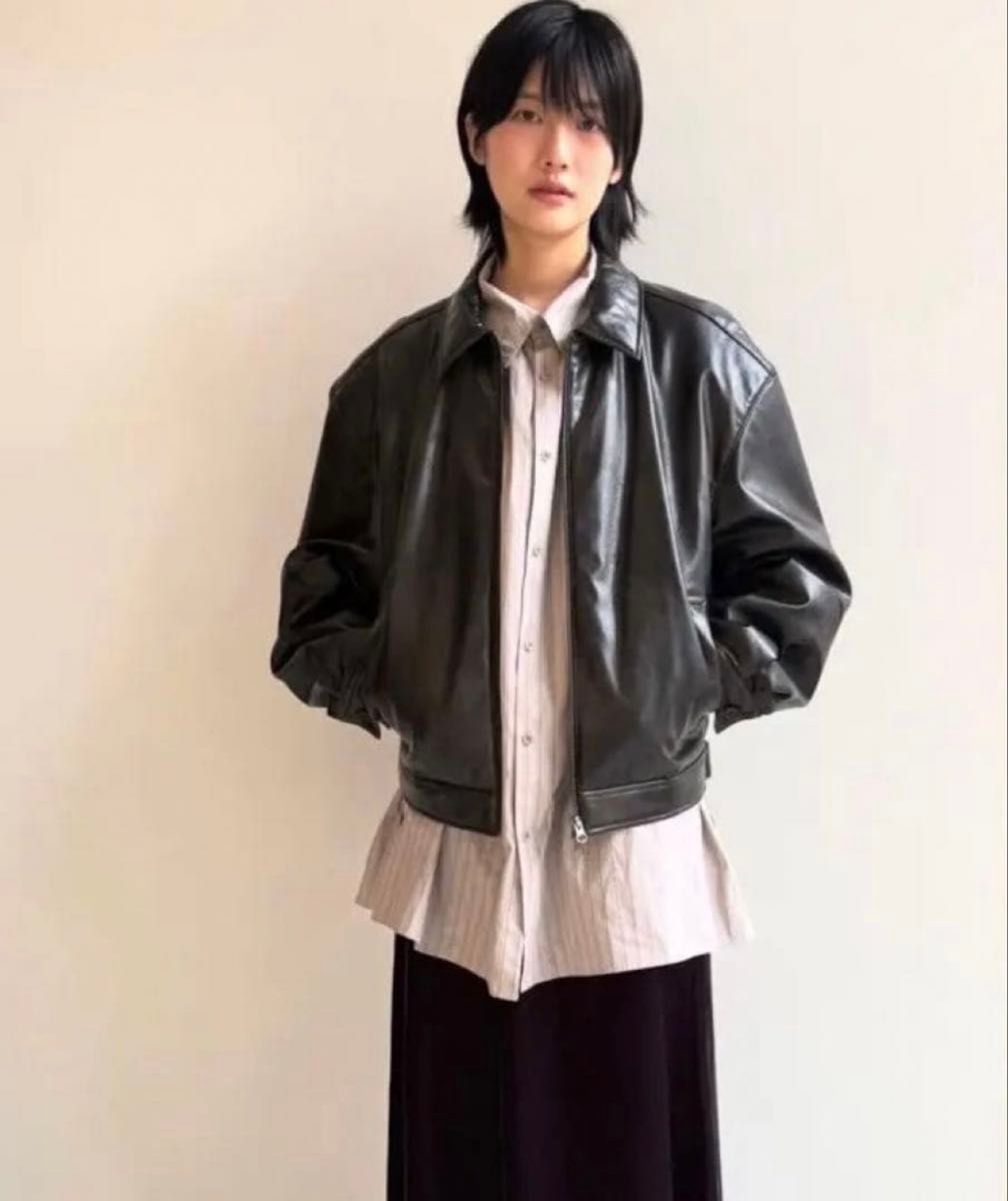 AMOMENTO Synthetic Leather Blouson アモーメント ブルゾン