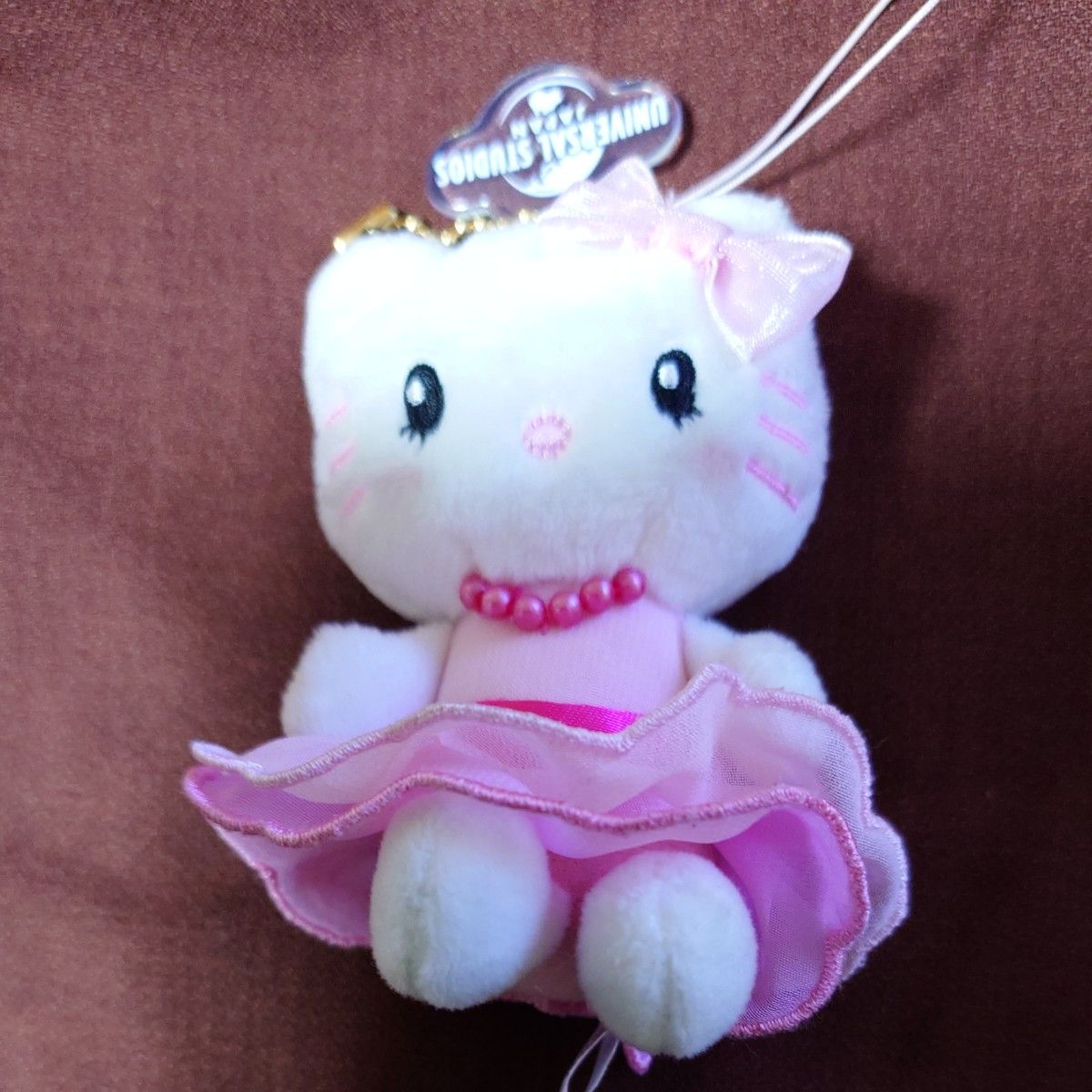 USJ ハローキティ ぬいぐるみ マスコット キーホルダー ピンク ドレス